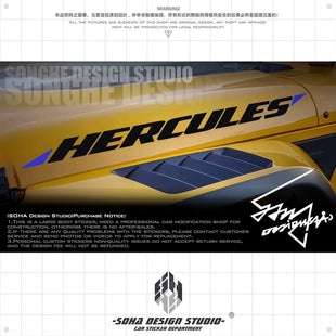 Jeep Wrangler Hood Text Sticker “Hercules”