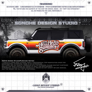 Ford Bronco Sticker "Hello Hello Summer"