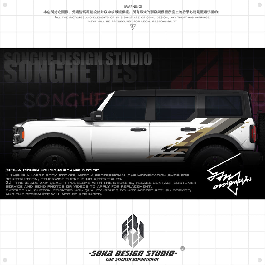 Ford Bronco Raptor Sticker (black/brown)