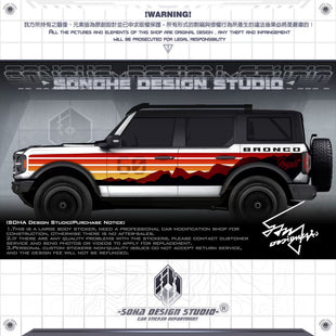 Ford Bronco/Jeep Wrangler Sticker "Sunset Mountain"(Contact for other models)