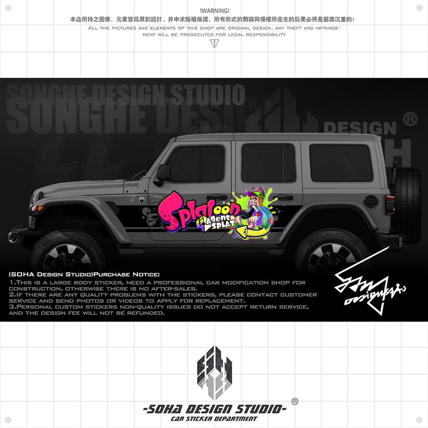Ford Bronco/Jeep Wrangler Sticker "Splatoon"