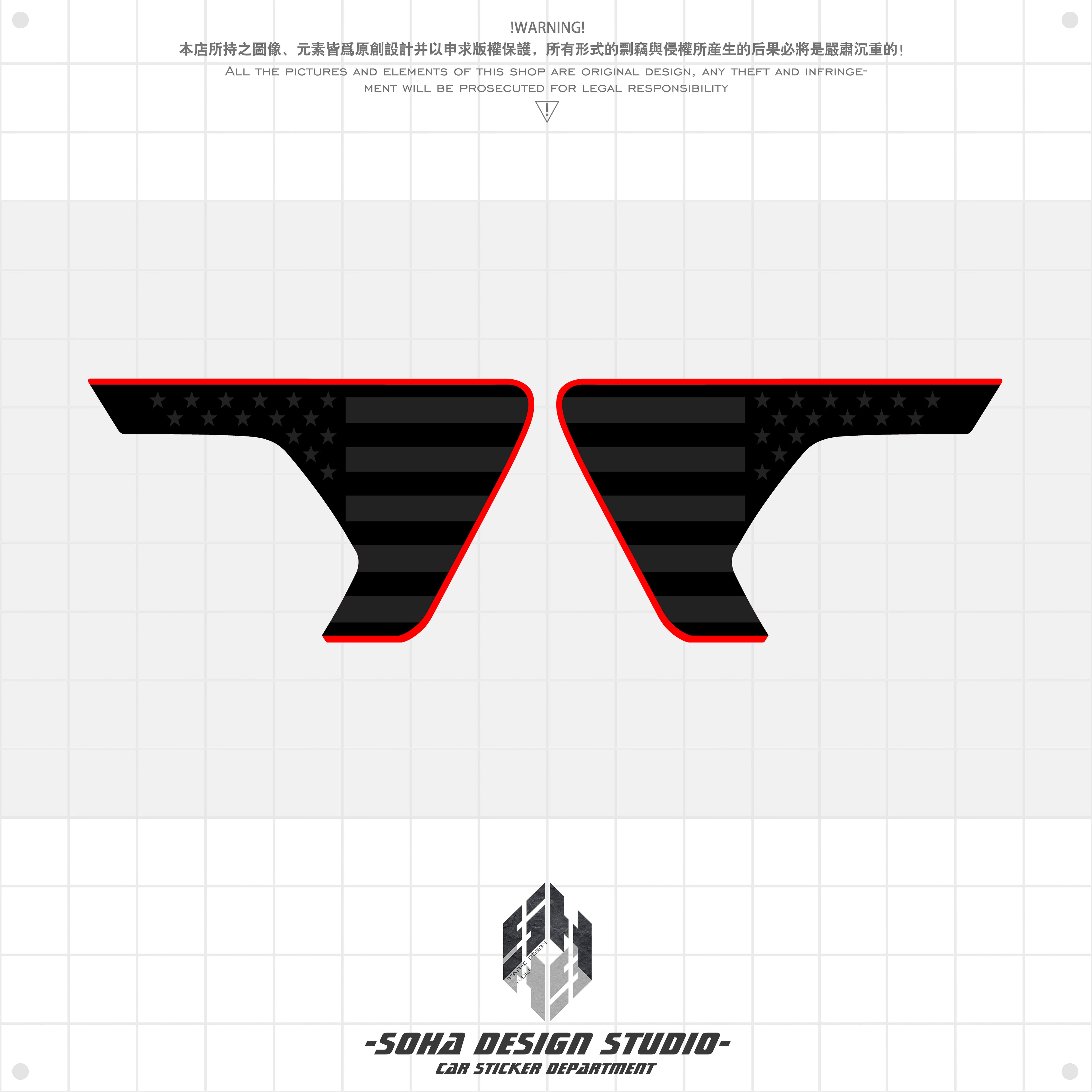 Jeep Wrangler/Gladiator Air Inlet Sticker “USA”