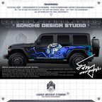 JEEP Wrangler/Gladiator Sticker Kit "Fear of the Deep"(cover sticker + air intake sticker + body sticker)