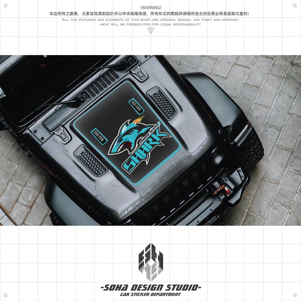 Jeep Wrangler Hood Sticker "Shark"