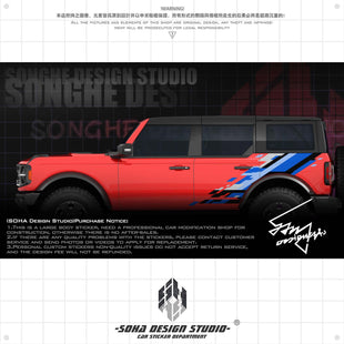 Ford Bronco Raptor Sticker（black/blue）