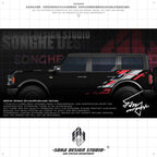 Ford Bronco Raptor Sticker（gray/red）