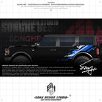 Ford Bronco Raptor Sticker（black/blue）